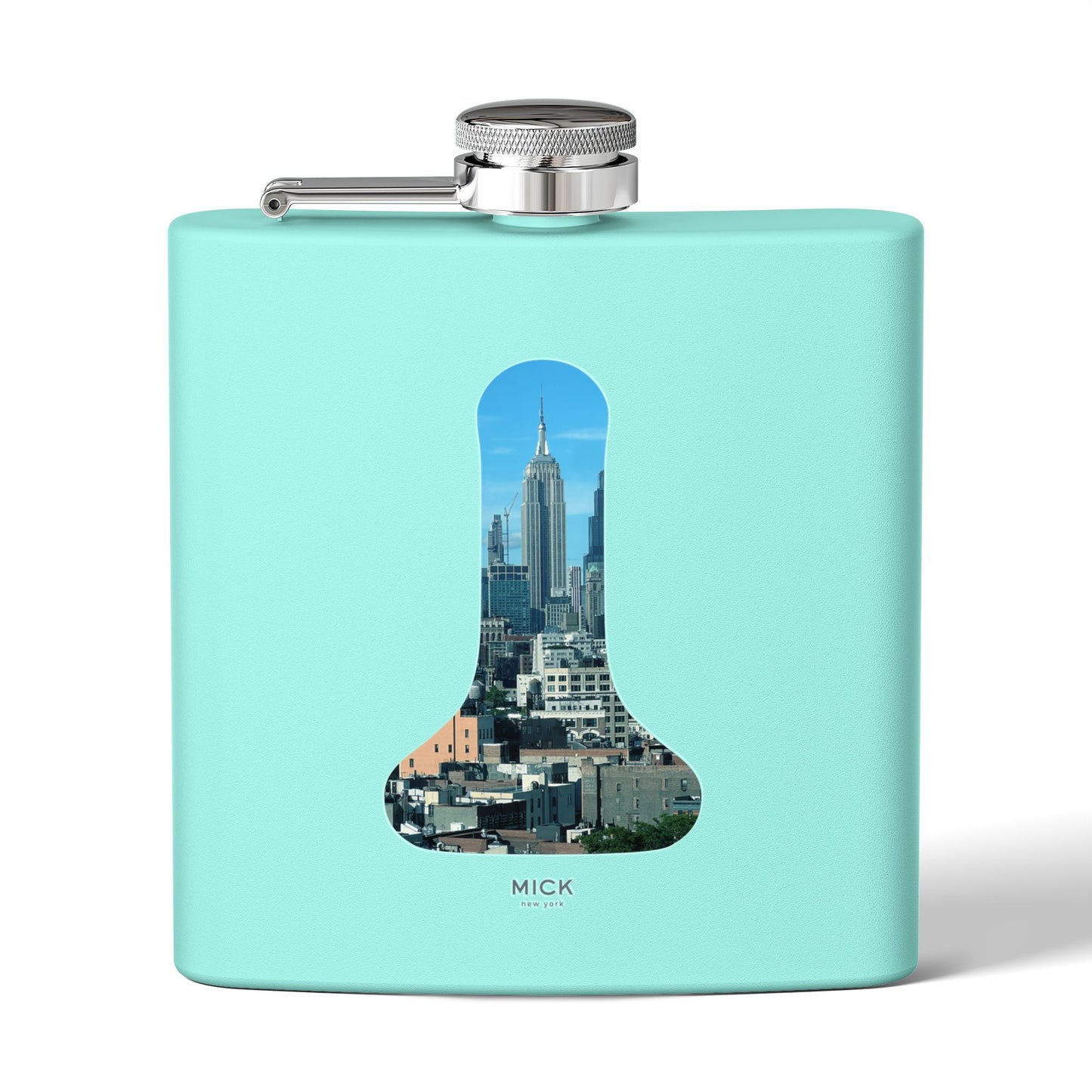 STAINLESS STEEL FLASK WITH NEW YORK LAMP PRINT