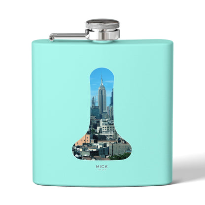 STAINLESS STEEL FLASK WITH NEW YORK LAMP PRINT