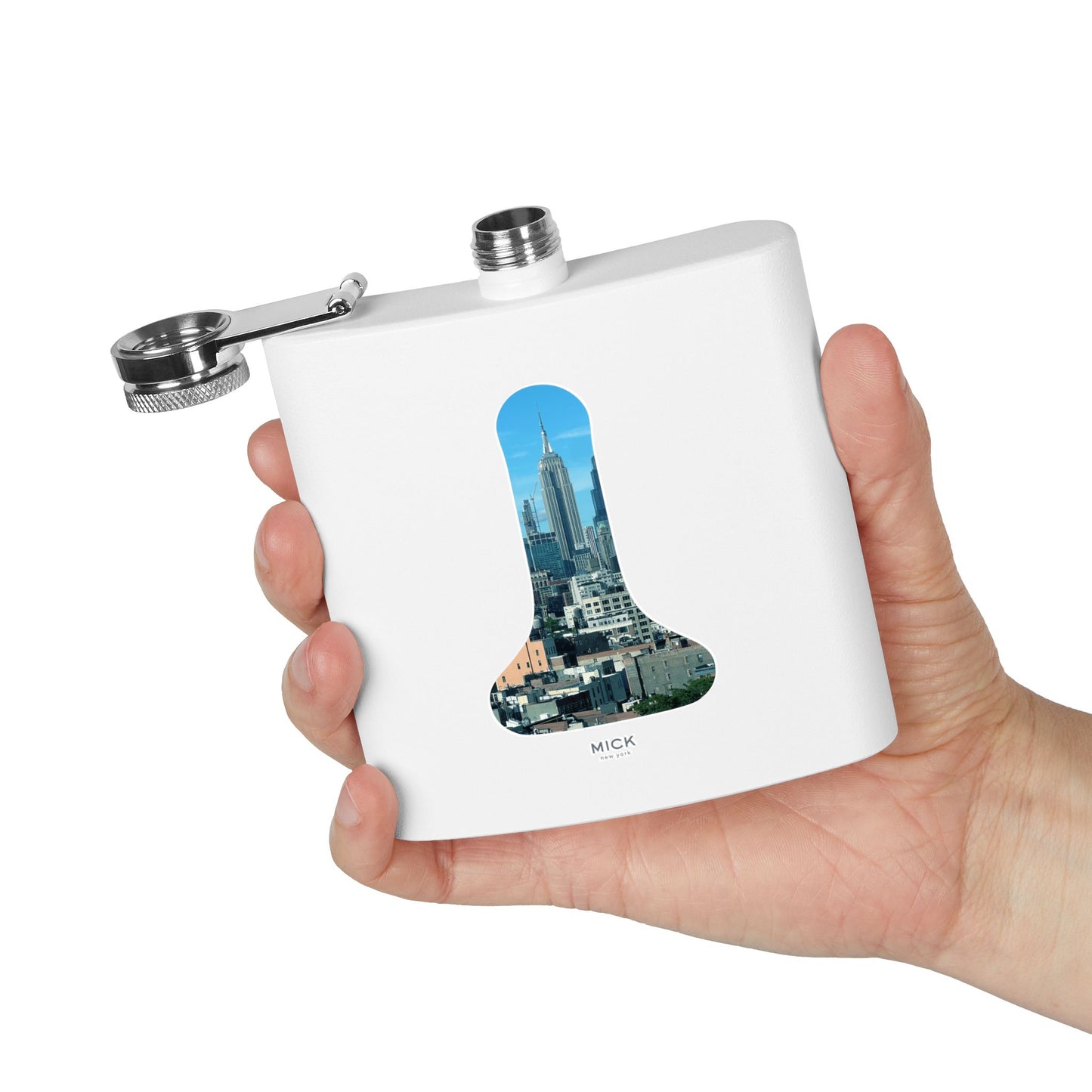 STAINLESS STEEL FLASK WITH NEW YORK LAMP PRINT