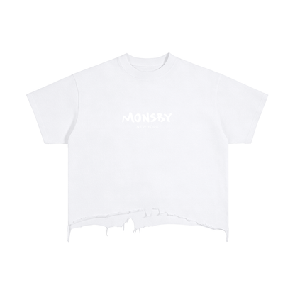 Vintage Wash Boxy Distressed Hem T-Shirt