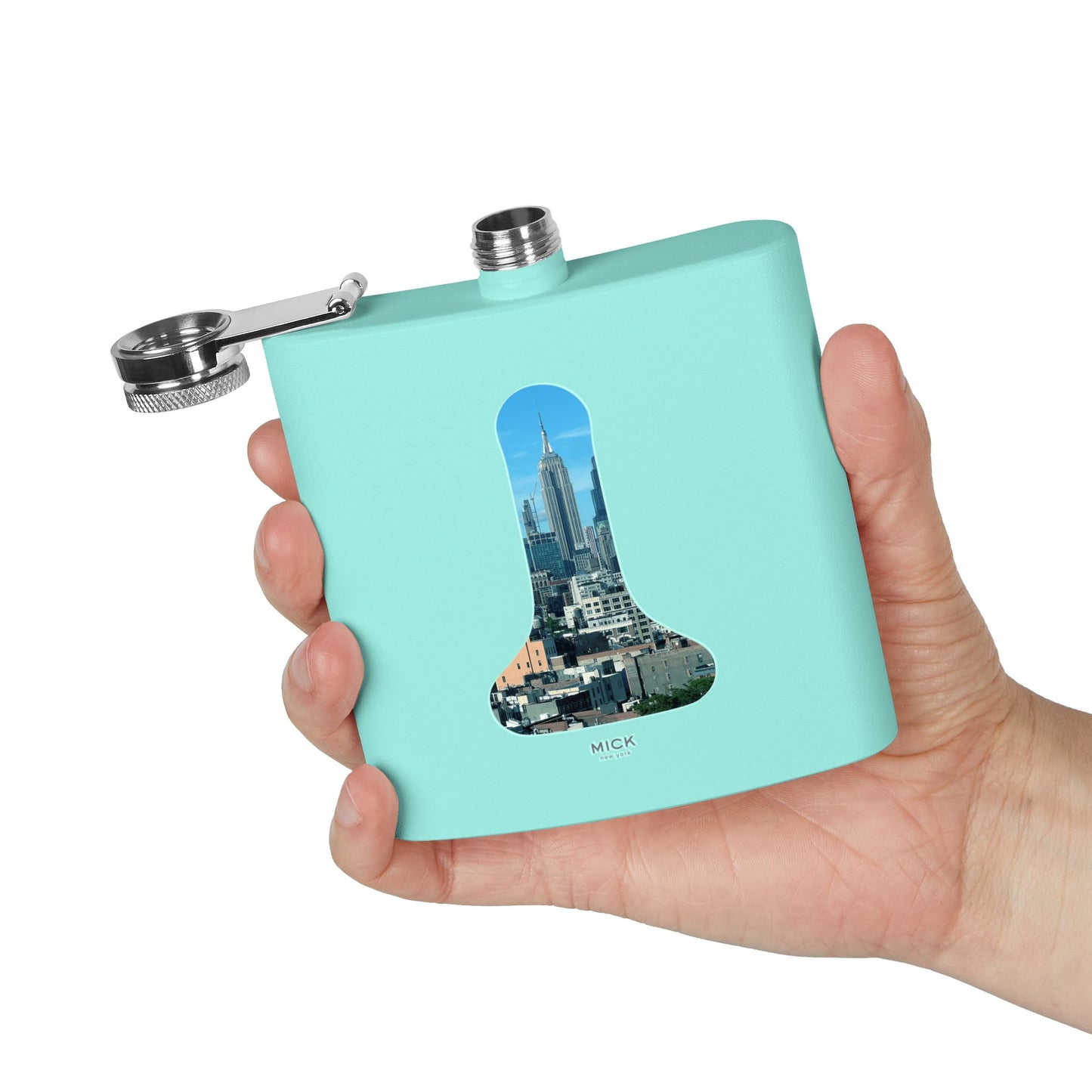 STAINLESS STEEL FLASK WITH NEW YORK LAMP PRINT