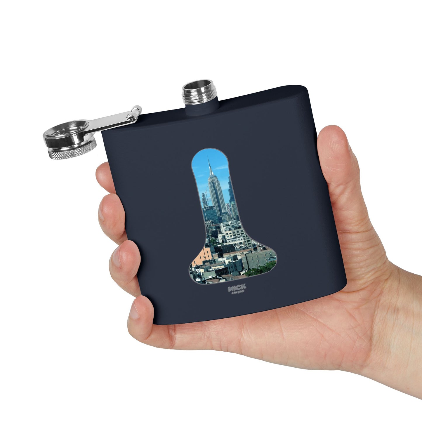 STAINLESS STEEL FLASK WITH NEW YORK LAMP PRINT